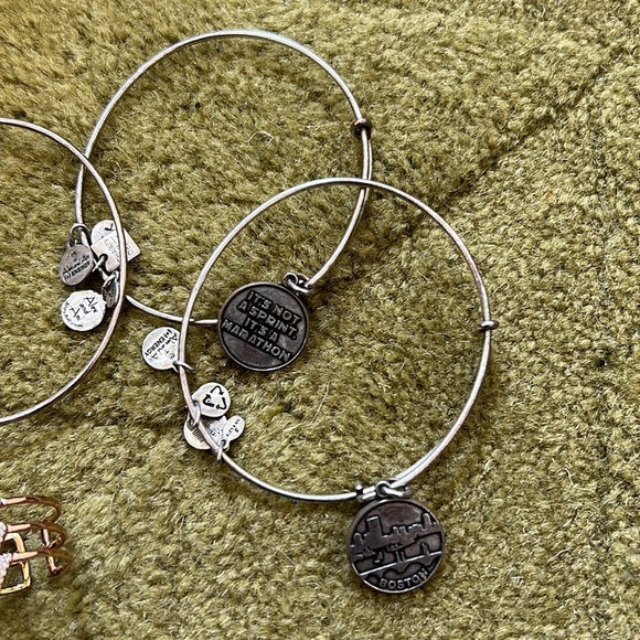 Alex and Ani stacking silver bracelets. + 2 rings - Picture 3 of 3